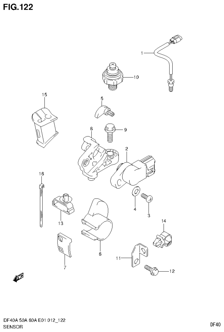 Suzuki DF40AST, DF50A, DF50ATH SENSOR (DF60ATH E40) parts diagram